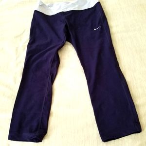Purple Nike Dri Fit Running 3/4 Length Leggings Medium